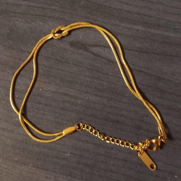 NWT Gold 2 Strands Knot bracelet Stainless Steel Plated Gold - Picture 3 of 6